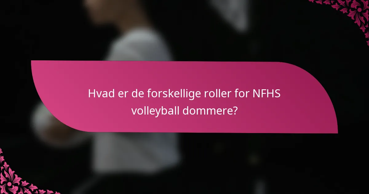Hvad er de forskellige roller for NFHS volleyball dommere?