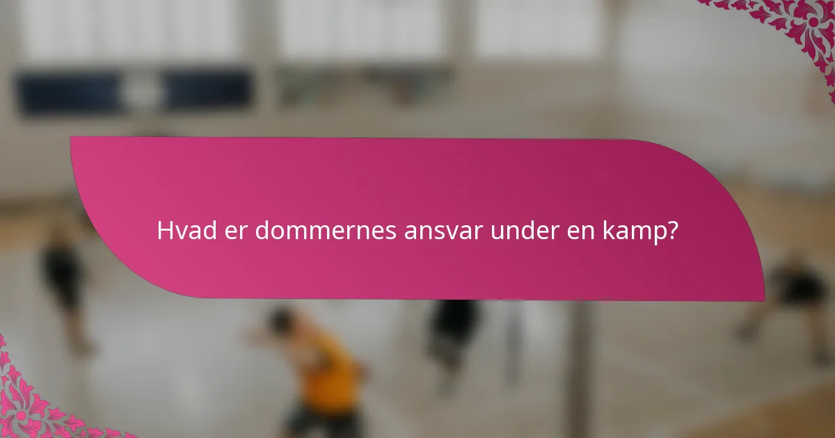 Hvad er dommernes ansvar under en kamp?
